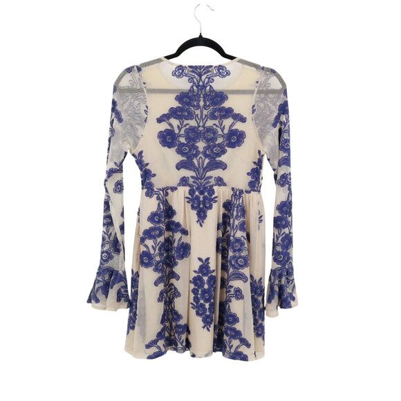 For Love & Lemons Temecula Mini Dress Womens XS Blue Boho Festival Feminine - Picture 3 of 16